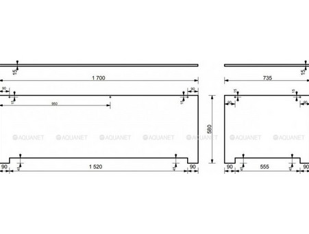 Фронтальная Панель для Ванны «Aquanet» Lotos Stone 180х60 (AQ-00332892)