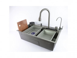 Мойка Кухонная «Fmark» Многофункциональная, Серый Матовый, 75x46x22 (FSC002T)