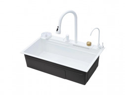 Мойка Кухонная «Savol» Многофункциональная, Белый Матовый, 75x46 (S-SC003W)