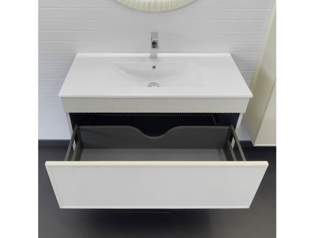 Тумба с Раковиной «Comforty» Мадрид-100, 101x46,5x46см, Серый Шёлк (100E)