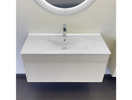 Тумба с Раковиной «Comforty» Мадрид-100, 101x46,5x46см, Серый Шёлк (100E)