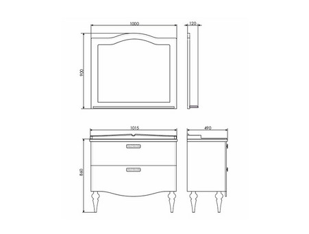 Тумба с Раковиной «Comforty» Монако-100, 101,5x86x49см, Белый Глянец (00004136346CF)