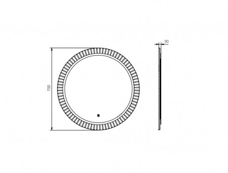 Зеркало «Comforty» Мадрид-70 LED-Подсветка, Сенсор, Белый Матовый (00-00014143CF)