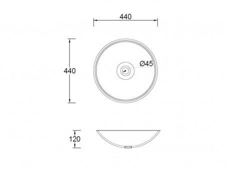 Накладная Стеклянная Раковина «Comforty» на Столешницу, Цвет Шампань, 45см (CF21207)