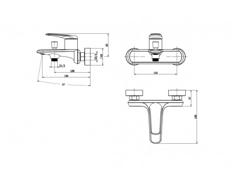 Смеситель для Ванны «Comforty» Картридж 35мм, Черный Матовый (FE074E-CMT)