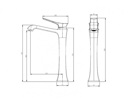 Смеситель для Раковины «Comforty» Картридж 35мм, Хром (FC066B-CCT)