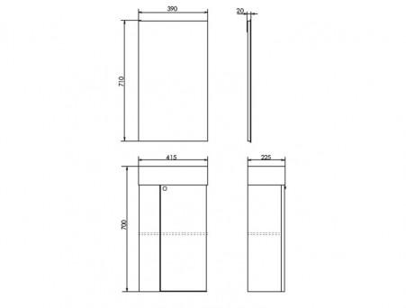 Тумба-Умывальник «Comforty» Асти-40, Бетон Светлый (00-00013669CF)
