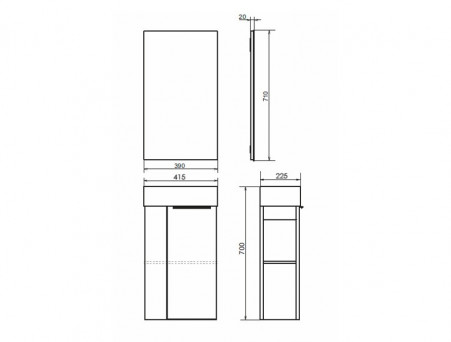Тумба-Умывальник «Comforty» Матэ-40, Дуб Дымчатый (00-00015132CF)