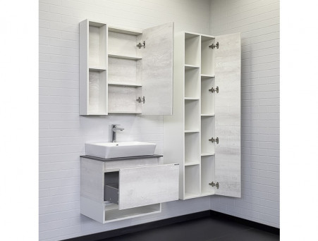 Тумба-Умывальник «Comforty» Прага-60 Дуб Белый, Графитовая Столешница (00-00014535CF)