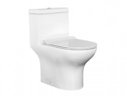 Унитаз Моноблок «Comforty» Безободковый, Тонкое Сиденье Дюропласт, Микролифт, Двухрежимный (CF41083OP)