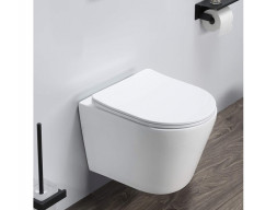 Унитаз Подвесной «Comforty» 105 Безободковый, Сиденье Тонкое, Дюропласт Softclose, Быстросъём (105)