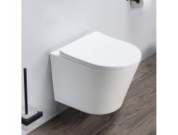 Унитаз Подвесной «Comforty» 105mw Безободковый, Белый Матовый, Сиденье Дюропласт Softclose Тонкое, Быстросъёмное (105MW)