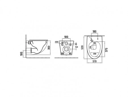 Унитаз Подвесной «Comforty» 107 Безободковый, Сиденье Тонкое, Дюропласт Softclose, Быстросъём (107)