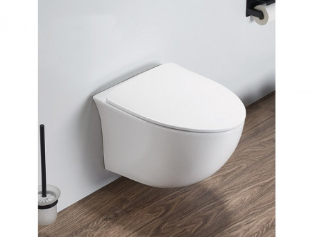 Унитаз Подвесной «Comforty» 107 Безободковый, Сиденье Тонкое, Дюропласт Softclose, Быстросъём (107)