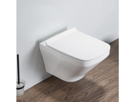 Унитаз Подвесной «Comforty» 108Безободковый, Сиденье Softclose Тонкое, Быстросъёмное (108)