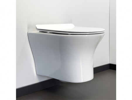 Унитаз Подвесной «Comforty» 109 Безободковый, Сиденье Softclose Тонкое, Быстросъёмное (109)