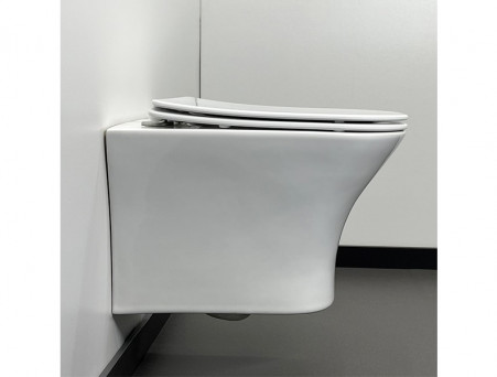 Унитаз Подвесной «Comforty» 110 Безободковый, Сиденье Softclose Тонкое, Быстросъёмное (110)