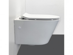 Унитаз Подвесной «Comforty» Безободковый, Сиденье Дюропласт, Микролифт, Торнадо (CF3C797WH)