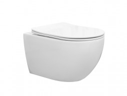 Унитаз Подвесной «Comforty» Безободковый, Сиденье Тонкое Дюропласт Микролифт, Торнадо (CF40253T)