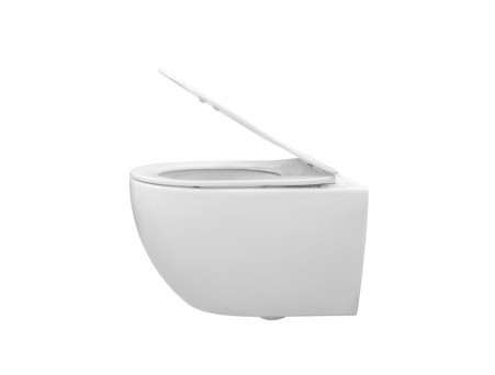 Унитаз Подвесной «Comforty» Безободковый, Сиденье Тонкое Дюропласт Микролифт, Торнадо (CF40253T)