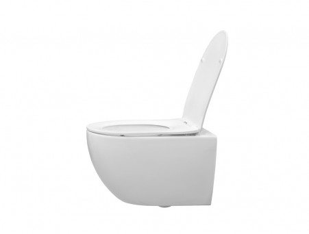 Унитаз Подвесной «Comforty» Безободковый, Сиденье Тонкое Дюропласт Микролифт, Торнадо (CF40253T)