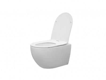 Унитаз Подвесной «Comforty» Безободковый, Сиденье Тонкое Дюропласт Микролифт, Торнадо (CF40253T)