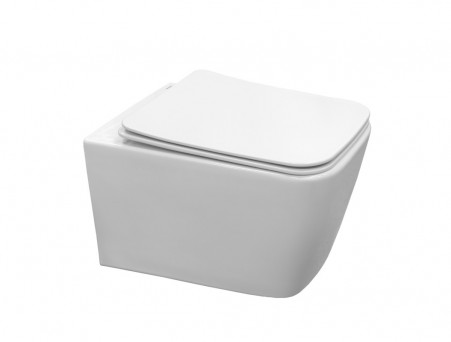 Унитаз Подвесной «Comforty» Безободковый, Сиденье Softclose Тонкое (CF40503)