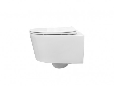 Унитаз Подвесной «Comforty» Безободковый, Сиденье Softclose Тонкое (CF41273WH)