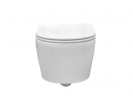 Унитаз Подвесной «Comforty» Безободковый, Сиденье Softclose Тонкое (CF41273WH)