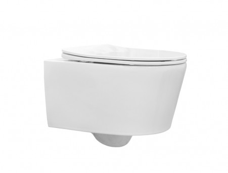 Унитаз Подвесной «Comforty» Безободковый, Сиденье Softclose Тонкое (CF41273WH)