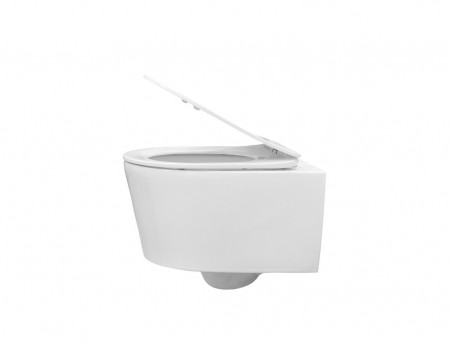 Унитаз Подвесной «Comforty» Безободковый, Сиденье Softclose Тонкое (CF41273WH)