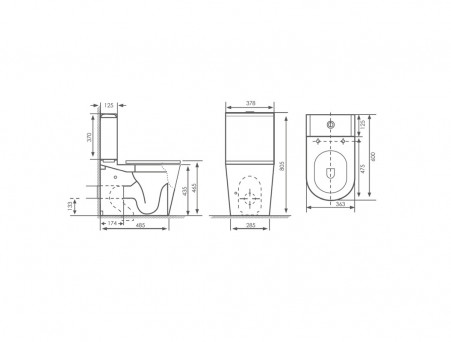 Унитаз-Компакт «Comforty» Тонкое Сиденье Дюропласт, Микролифт, Универсальный Выпуск (CF41273S)
