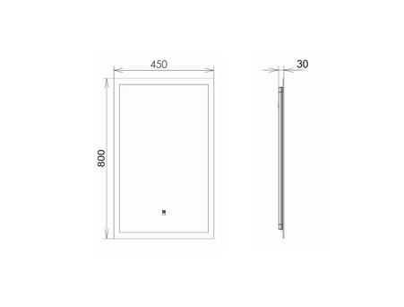 Зеркало «Comforty» Эдельвейс-45, LED Подсветка, 45x80x3см (00-00014243CF)