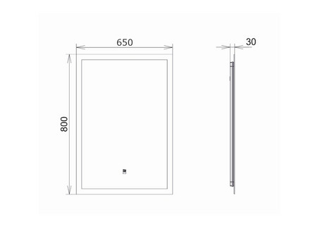 Зеркало «Comforty» Эдельвейс-65, LED Подсветка, 65x80x3см (00-00014153CF)