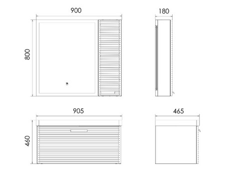 Подвесная Тумба-Умывальник «Comforty» Танжер-90П, Белая Матовая (00-00019566CF)