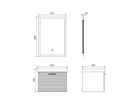 Тумба с Раковиной «Comforty» Касабланка-60, 60x46x45,5см, Серый Шелк (00-00019249CF)