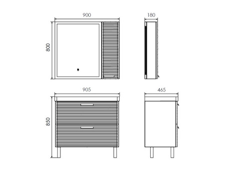 Тумба с Раковиной «Comforty» Танжер-90Н, Белая Матовая (00-00019535CF)