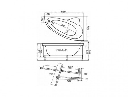 Акриловая Ванна «Triton» Изабель L 170x100