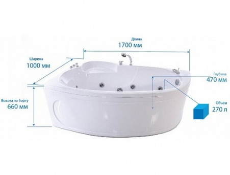 Акриловая Ванна «Triton» Изабель R 170x100