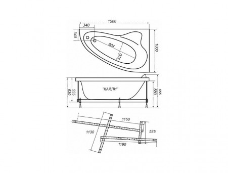 Акриловая Ванна «Triton» Кайли L 150x100