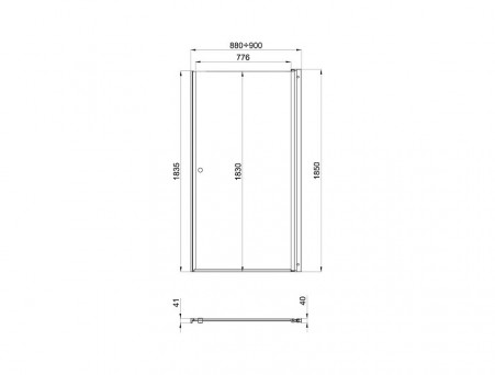 Душевая Дверь в Нишу «Triton» Уно 90x185