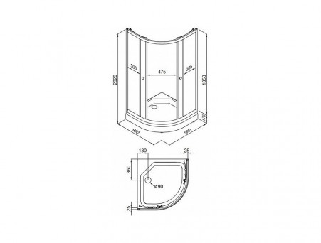 Душевой Уголок «Triton» Альфа-Блэк 90x90, с Поддоном