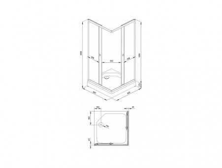 Душевой Уголок «Triton» Вента-Хром 90x90