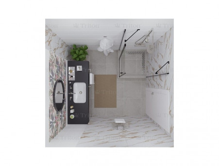 Душевой Уголок «Triton» Йота-Блэк 90x90