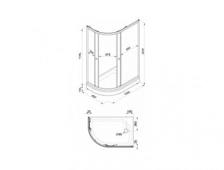 Душевой Уголок «Triton» Коралл А 120x80 R