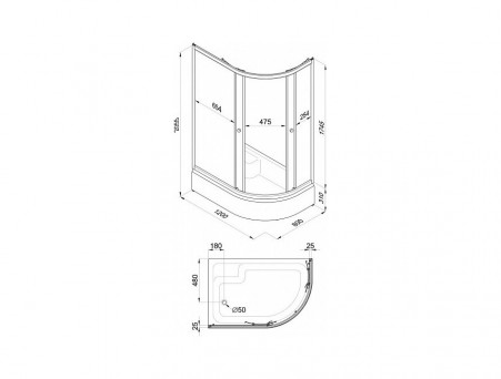 Душевой Уголок «Triton» Коралл В 120x80 L