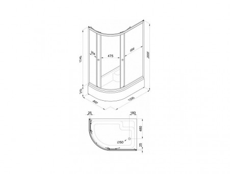 Душевой Уголок «Triton» Коралл В 120x80 R
