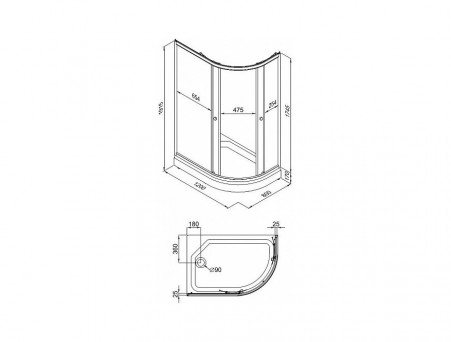 Душевой Уголок «Triton» Риф А 120x80 L
