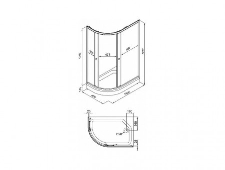 Душевой Уголок «Triton» Риф А 120x80 R