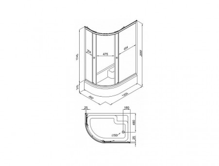 Душевой Уголок «Triton» Риф В 120x80 R